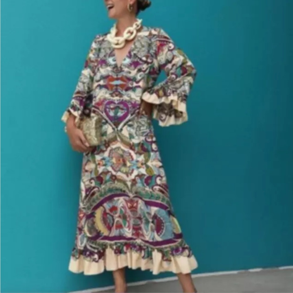 Zara Printed Boho Dress L